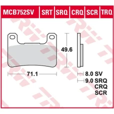 TRW LUCAS LUCAS КОЛОДКИ ДИСКОВІ ТОРМОЗНІ KH379 SPIEK METALICZNY SINTER RACING (WYCZYNOWE NA TOR) (ЗАМІНЮЄ MCB752SRQ)