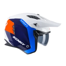 KENNY RACING 2025 ШОЛОМ ВІДКРИТИЙ JET МОДЕЛЬ MILES GRAPHIC WHITE/ORANGE/BLUE КОЛІР BIALY/NIEBIESKI/POMARANCZOWY РОЗМІР XL ( 61 - 62 CM )