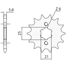 ПЕРЕДНЯ ЗІРКА SUNSTAR CHT 2076 13 YAMAHA XV 125 VIRAGO '97-'01 (JTF1573.13) (LANC. 520) (207613JT)