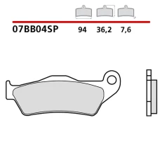 BREMBO 2026/03 КОЛОДКИ ДИСКОВІ ТОРМОЗНІ KH181 SINTER SP (SPIEK METALICZNY) ЗАД (ECE R90)