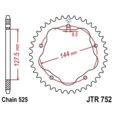 JT ЗІРОЧКА ЗАД 4320 36 АЛЮМІНІЙ (ERGAL) DUCATI BIPOSTO 916 '94-'00, BIPOSTO/SPS 996 '99-'01, 998/S '02-'03, MONSTER 795 '12-'15, EVO 848 '08-'13, MONSTER 1100 '09-'13 (LANC. 525)