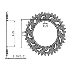 SUNSTAR ЗІРОЧКА ЗАД 899 43 KTM SX/EXC (JTR897.43) (LANC. 520) (89943JT)