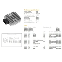 DZE РЕГУЛЯТОР НАПРУГИ YAMAHA XVS 650 '98-'00, XV1600 '99-'04, XVS1100 '99-'02 (OEM-5BN-81960-00) (RGU-210) (35A)