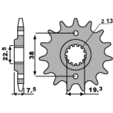 ПЕРЕДНЯ ЗІРКА PBR CHT 2116 14 18NC SUZUKI LTR 450 '06-'12, LTZ 400 '03-'13, RMX 450 '10-'13, KAWASAKI KFX 400, HYOSUNG TE 450 (LANC. 520) (JTF1401.14)