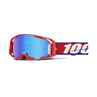 100 % ОКУЛЯРИ МОДЕЛЬ ARMATIC BEST - MIRROR BLUE LENS - КОЛІР CZERWONY/NIEBIESKI/BIALY СТІКЛО NIEBIESKIE ЗЕРКАЛО