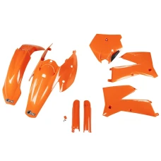 UFO КОМПЛЕКТ ПЛАСТІКОВ (ПОВНИЙ KIT) Z OSLONAMI ТЕЛЕСКОПІЧНИЙ (АМОРТИЗАТОРІВ) KTM SX '05-'06, EXC '05-'07 КОЛІР КОЛІР ПОМАРАНЧ (KT503E127)