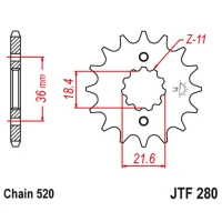 JT ЗІРОЧКА ПЕРІД 2506 13 HONDA XL 250 S/M/N (MD26,MD31), AX 1 (250613JT) (LANC. 520)