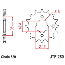 JT ЗІРОЧКА ПЕРІД 2506 13 HONDA XL 250 S/M/N (MD26,MD31), AX 1 (250613JT) (LANC. 520)