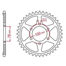 ЗАДНЯ ЗІРКА MTX PARTS 816 42 SUZUKI GSXR1100, GSXR750 '92-'95 (JTR816.42) (LANC. 530) - ZAMIENNA Z 825 42