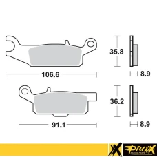 PROX КОЛОДКИ ДИСКОВІ ТОРМОЗНІ KH446 YAMAHA YFM 550 GRIZZLY '11-14, YFM 700 GRIZZLY '07-18 ЗАД ПРАВАЯ