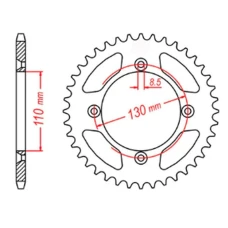 ЗАДНЯ ЗІРКА MTX PARTS 4306 50 HONDA CR 80/85 '85-'07 (JTR215.50) (LANC. 420)