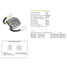DZE РЕГУЛЯТОР НАПРУГИ HONDA NSS 250 FORZA '05-07 (OEM 31600-KSV-J01) MOSFET (50A)