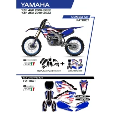 UFO КОМПЛЕКТ ПЛАСТІКОВ ПЛЮС КОМПЛЕКТ НАЛІПОК (OKLEIN) YAMAHA YZF 250 '19-'22; YZF 450 '18-'22 W КОМПЛЕКТІ ПЕРІД TABLICA (YA04860) І КРИШКИ АМОТРТИЗАТОРІВ (YA04814) PATRIOT КОЛІР ЧОРНИЙ