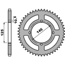 PBR ЗІРОЧКА ЗАД 857 40 АЛЮМІНІЙ (ERGAL) YAMAHA XT 600 '85-94, XT 600Z TENERE 87-89 (PATRZ ROWNIEZ 4588 40) (LANC. 520) (JTR857.40)