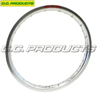 CC ДИСК / КІЛЬЦЕ КОЛЕСА ПЕРІД DID 21'' X 1,60 BMW G 450 / 650 X '06-'12, HONDA CR 125 / 125 / 250 '84-'07, KAWASAKI KDX 125 '90-'03, SUZUKI DR 350 '97-'99 КОЛІР СРІБНИЙ