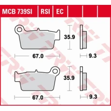 TRW LUCAS ZF КОЛОДКИ ДИСКОВІ ТОРМОЗНІ KH367 ORGANIC APRILIA RXV/SXV 450/550 '06-'15, BETA RR 125/200/250/300/350/390/400 '09-, KAWASAKI KX-F 250/450 '04-, KLX 450R '07-, SUZUKI RM-Z 250/450 '04-, YAMAHA YZ 125/250 '03-'06, WR-F/YZ-F 250/450 '03-'15 ЗАД