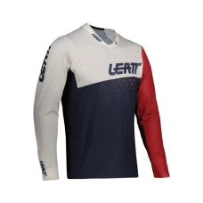 LEATT (2022) СОРОЧКА ROWEROWA DZIECIECA MTB GRAVITY 4.0 JUNIOR JERSEY CORAL КОЛІР GRANATOWY/BIALY/CZERWONY РОЗМІР M (130-140 CM)