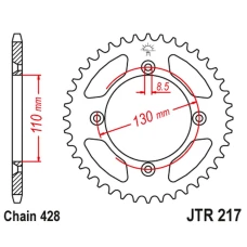 ЗАДНЯ ЗІРКА JR 249 50 HONDA CR80 '86-02', CR85 '03-07' (24950JT) (LANC.428)