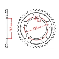 ЗАДНЯ ЗІРКА MTX PARTS 408 43 HONDA CBR 600F '91-'96, CBF 1000 '06-'10 (SC58) (JTR302.43) (LANC. 530)