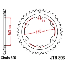 ЗАДНЯ ЗІРКА JR 4642 38 KTM 1290 SUPERDUKE (14-18) (464238JTZBK) (LANC.525) КОЛІР ЧОРНИЙ