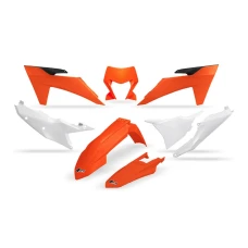 UFO 2024/01 КОМПЛЕКТ ПЛАСТІКОВ KTM EXC 150 / 250 / 300 '24, EXC-F 250 / 350 / 450 / 500 '24 КОЛІР OEM КОЛІР ПОМАРАНЧ БІЛИЙ