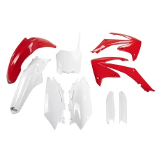 UFO КОМПЛЕКТ ПЛАСТІКОВ (ПОВНИЙ KIT) Z OSLONAMI ТЕЛЕСКОПІЧНИЙ (АМОРТИЗАТОРІВ) HONDA CRF 450 R '09-'10, CRF 250 '10 КОЛІР OEM (CZERWONY/BIALY) (HO113E999)