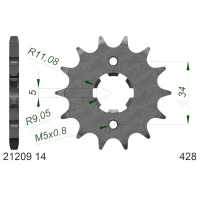 AFAM 2026/06 ШЕСТЕРНЯ ПЕРІД 2053 14 YAMAHA TW 125 (LANC. 428) (JTF1559.14)