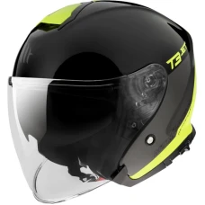 MT АКЦІЯ ШОЛОМ ВІДКРИТИЙ JET Z БЛЕНДА THUNDER 3 SV JET XPERT C3 GLOSS FLUOR ЖОВТИЙ КОЛІР  ЧОРНИЙ/ЖОВТИЙFLUO РОЗМІР L