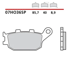 BREMBO 2026/03 КОЛОДКИ ДИСКОВІ ТОРМОЗНІ KH174 SINTER SP (SPIEK METALICZNY) ЗАД (ECE R90)