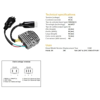 DZE РЕГУЛЯТОР НАПРУГИ HONDA SH 300 '07-10 (OEM 31600-KTW-901) MOSFET (50A)