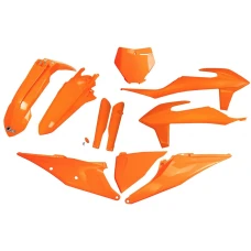 UFO КОМПЛЕКТ ПЛАСТІКОВ (ПОВНИЙ KIT) Z OSLONAMI ТЕЛЕСКОПІЧНИЙ (АМОРТИЗАТОРІВ) KTM SX 125/150/250 '19-'22, SXF (SX-F) 250/350/450 '19-'22 КОЛІР КОЛІР ПОМАРАНЧ (KT522E127)