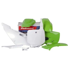 POLISPORT КОМПЛЕКТ ПЛАСТІКОВ KAWASAKI KLX 110 '02-'09 W КОМПЛЕКТІ TABLICA ПЕРІД (8661500010) КОЛІР ZIELONO БІЛИЙ OEM
