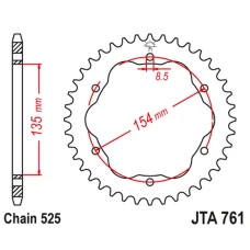 JT ЗІРОЧКА ЗАД АЛЮМІНІЙ (ERGAL) DUCATI 1098/R /S '07-'09, STREETFIGHTER 1099 '09-'13, 1198R/S '09-'11, 1199 PANIGALE '12-'15, 1299 PANIGALE '15-'19, PANIGALE V4S '18-'21, MONSTER 1200 '14-'20 (LANC. 525)