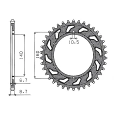 SUNSTAR ЗІРОЧКА ЗАД 502 48 KAWASAKI GPX 750R, GPZ 750/900/1100, ZRX/ZZR 1100 (JTR502.48) (LANC. 530) (50248JT)