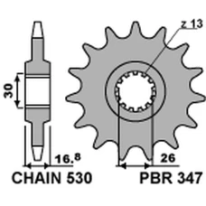 PBR ЗІРОЧКА ПЕРІД 347 16 HONDA CBR 1000RR '04-'16, CBF 1000, CBR 900/929/954 (JTF333.16) (LANC. 530) (34716JT)