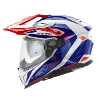KAPPA 2025/05 ШОЛОМ KV33 GRAPHIC WIZZARD ENDURO DUAL ВИКЛЮЧЕНИЙ ROAD Z СТІКЛО I БЛЕНДА КОЛІР БІЛИЙ ЧЕРВОНИЙ СИНІЙ РОЗМІР 58 / M (УПРАВЛІННЯ ECE 22R06)