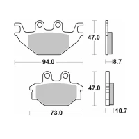 SBS КОЛОДКИ ДИСКОВІ ТОРМОЗНІ НОВИНКА KH377 STREET STANDART CERAMIC КОЛІР ЧОРНИЙ YAMAHA MT 125 14-, YZF 125 08-18, ЗАД
