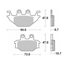 SBS КОЛОДКИ ДИСКОВІ ТОРМОЗНІ НОВИНКА KH377 STREET STANDART CERAMIC КОЛІР ЧОРНИЙ YAMAHA MT 125 14-, YZF 125 08-18, ЗАД
