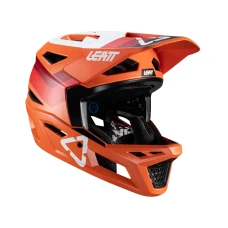 LEATT (НОВИНКА 2024) ШОЛОМ ВЕЛОСИПЕДИ MTB GRAVITY 4.0 V24 HELMET FLAME КОЛІР POMARANCZOWY/BORDOWY/BIALY РОЗМІР S (55-56 CM)