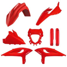 КОМПЛЕКТ ПЛАСТИКА POLISPORT (ПОВНИЙ KIT) BETA RR 2T/4T RACING '25-'26; RR 2T/4T X-PRO '25-'26 У КОМПЛЕКТІ ЗАХИСТ ДЛЯ ФАР (8681200001)  І КРИШКИ АМОРТИЗАТОРІВ (8399100001) КОЛІР ЧЕРВОНИЙ