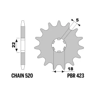 PBR 13/07 ШЕСТЕРНЯ ПЕРІД 423 14 (LANC. 520) (MADE IN ITALY)