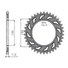 ЗАДНЯ ЗІРКА SUNSTAR 300 42 YAMAHA TDM 900 '02-'13 (JTR300.42) (LANC. 525) (30042JT)