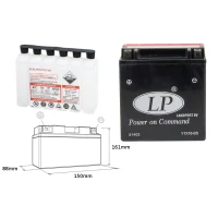 LANDPORT АКУМУЛЯТОР YTX16-BS 12V 14AH 152X88X161 BEZOBSLUGOWY - ELEKTROLIT OSOBNO (4) UE2019/1148