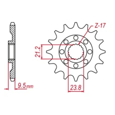 ПЕРЕДНЯ ЗІРКА GROSSKOPF CHT 2133 15 SUZUKI RMZ 450 '05-'07 (+1), RMZ 450 '08-'12 (+2) (JTF1441.15)