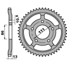 ЗАДНЯ ЗІРКА PBR 383 43 C45 GILERA 350/600 NORD WEST (LANC. 520)