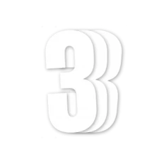 BLACKBIRD RACE НОМЕРИ БІЛА - PACK OF 3 CM.13X7 #3