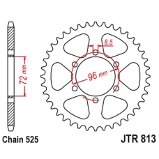 ЗАДНЯ ЗІРКА JR SUZUKI TM 400 '71-75, TS 250 '75-83, TS 400 '72-77 (JTR813,40) (LANC. 525)