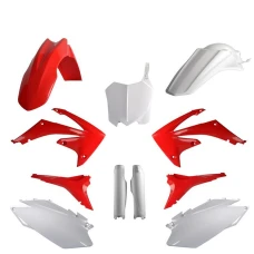 POLISPORT КОМПЛЕКТ ПЛАСТІКОВ (ПОВНИЙ KIT) HONDA CRF 250R '11-'13; CRF 450R '11-'12 W КОМПЛЕКТІ TABLICA ПЕРІД (8656700001) I КРИШКИ AMORTYZAROROW (8351700001) КОЛІР CZERWONO БІЛИЙ OEM