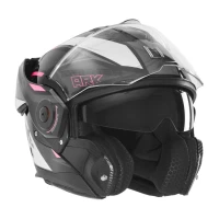 NOX ПРЕМІУМ-КЛАС ШОЛОМ SZCZEKOWY FLIP-BACK (SZCZEKA DO ЗАДУ) Z БЛЕНДА SPINNER ARK КОЛІР CZARNY/BIALY/ROZOWY РОЗМІР L