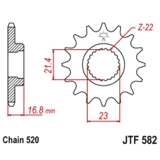 ПЕРЕДНЯ ЗІРКА JR CHT 443 15 YAMAHA XJ 600 DIVERSION '92-'03 (44315JT) (LANC. 520)